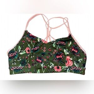 Old Navy Active Green Floral Bra
